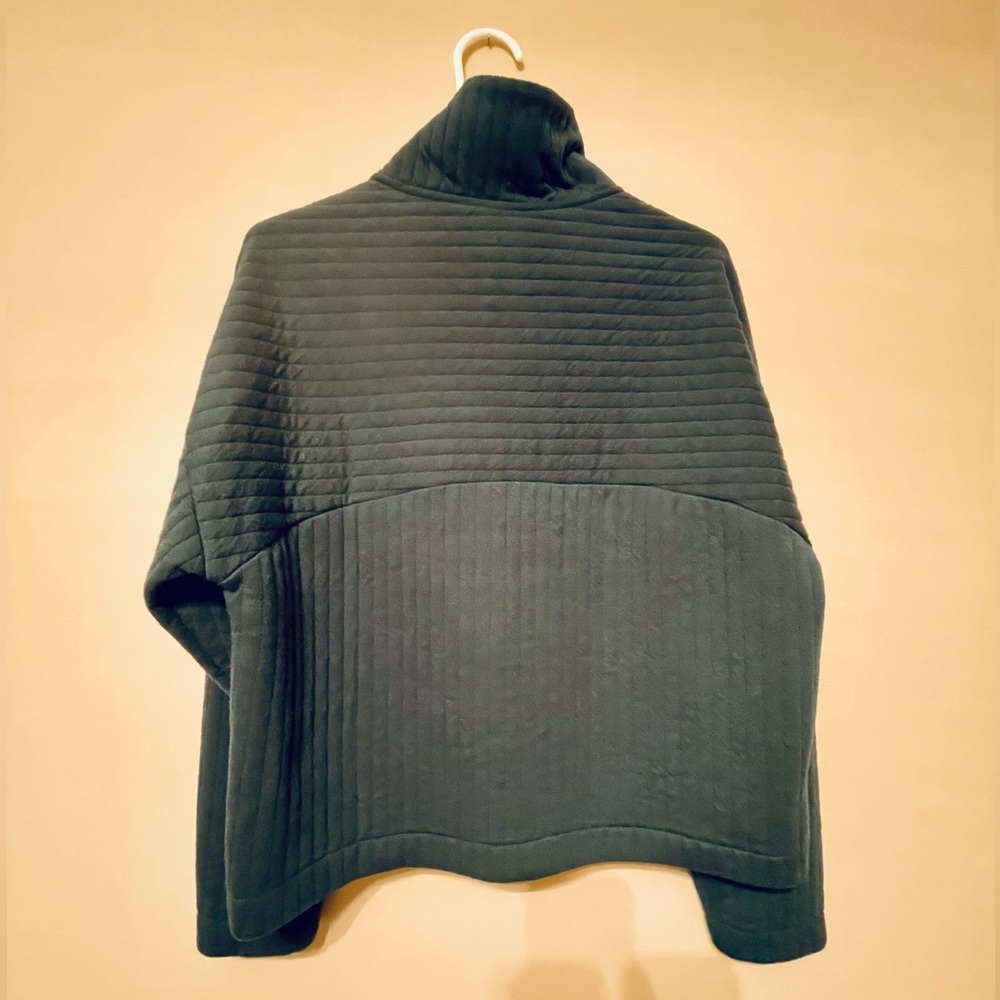 A new day Quarter Zip Quilted Pullover Sweatshirt Blue Green Medium - Picture 4 of 7